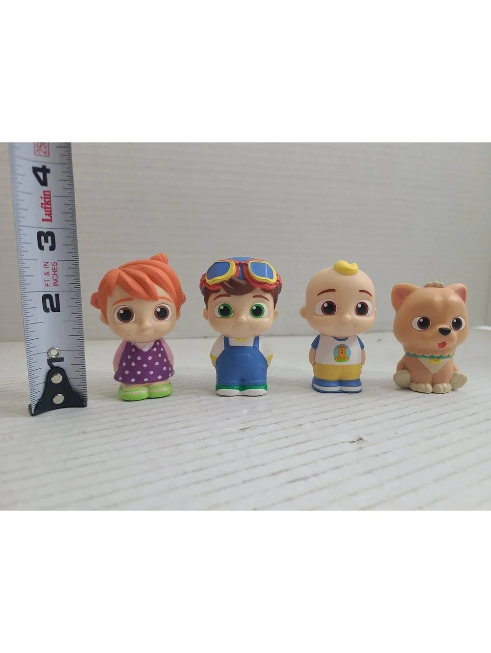 Set of 4 CoComelon JJ & Family Figurine Set Yoyo, TomTom, Bingo, JJ
